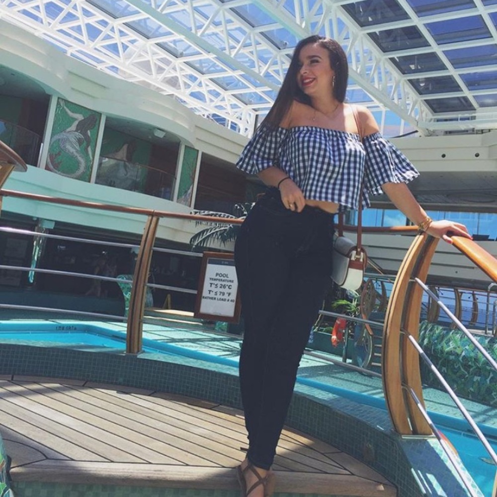 Off the Shoulder Bardot Gingham Top